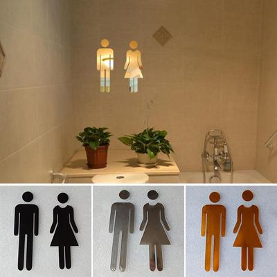 MEN & WOMEN Toilet Sign Stickers Bathroom Restroom Door Plaque Decoration