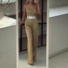 2024 Women's Summer One-Shoulder Striped Jumpsuit with High-Waisted Wide-Leg Pants