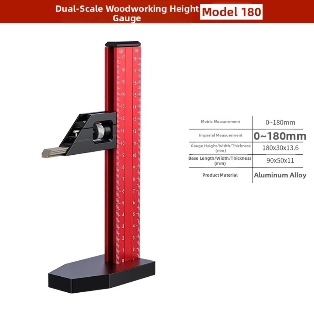 

Woodworking Height Ruler with Clear and Standardized Scales for Accurate Measurement and Marking of Depth and Height