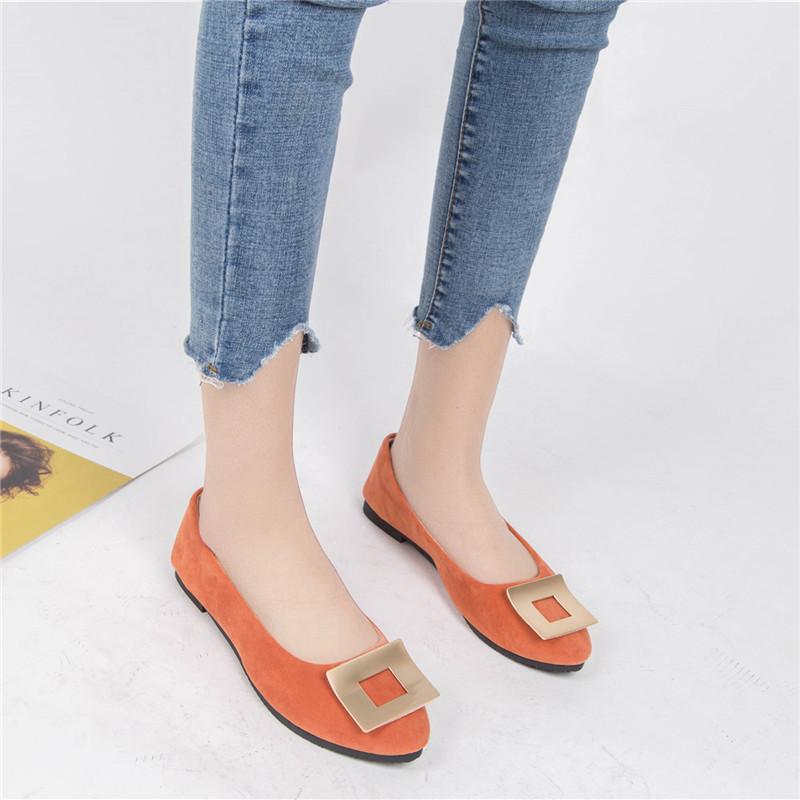 Women Girls Solid Big Size Slip On Flat Shallow Comfort Casual Single Shoes 23 Colors