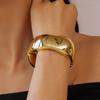 Gold Silver Color Wide Irregular Bangle Wide Opening Exaggerated Bracelet Metal Cuff Bangles  Gift
