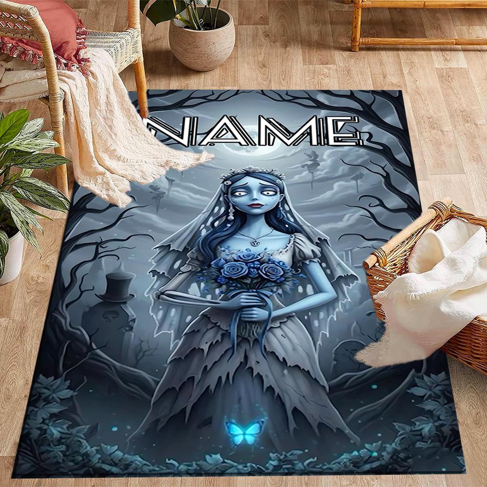 Looney Rabbits Urban Vibes Customized Name Area Rug Perfect for Living Rooms Bedrooms Hallway Entryway Anti-slip Rug Anime Office Decor