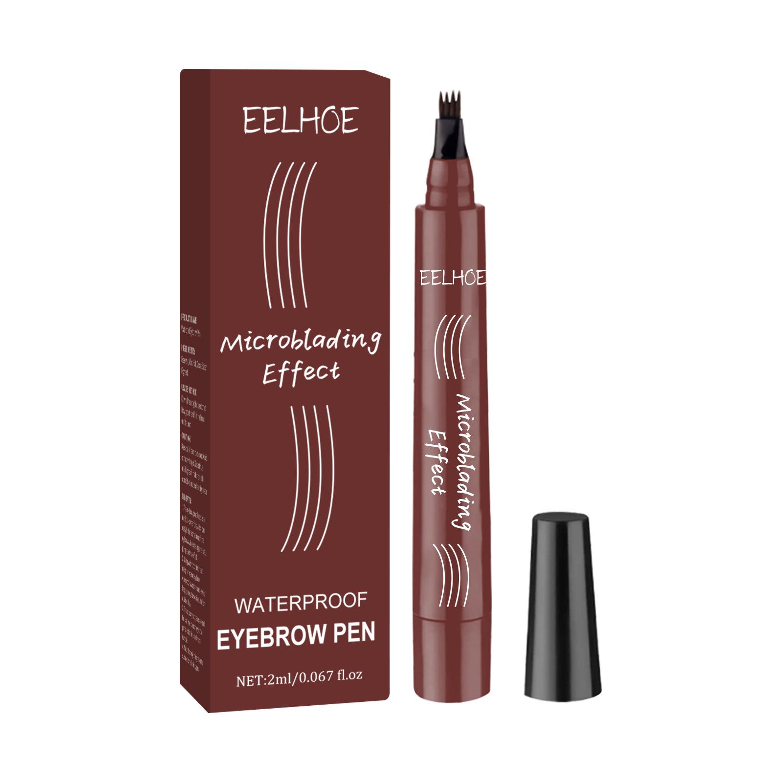 

EELHOE 4 Point Eyebrow Pencil Waterproof Tattoo Sweatproof Long Lasting 5 Colors Liquid Microblading Eyebrow Pen Cosmetic MakeUp