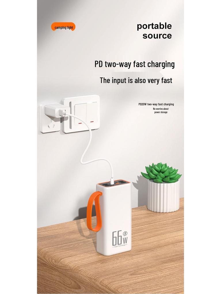 High-Capacity PD66W Camping Lamp & 50000mAh Power Bank with Fast Charge