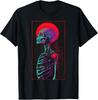 Creepy Digital Skeleton Cyber Gothic Retro Futurism T-Shirt