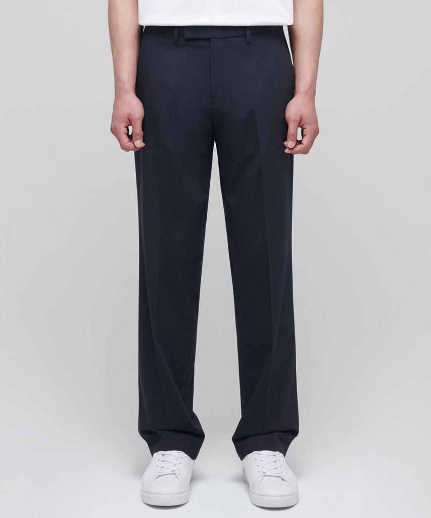 MUSINSA STANDARD [Cooltandard] Semi-Wide Hidden Elastic Waist Slacks [Navy]