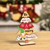 2pcs Wood Desktop Centerpieces Cartoon Christmas Signs Crafts Christmas Tree Ornaments Set  Home