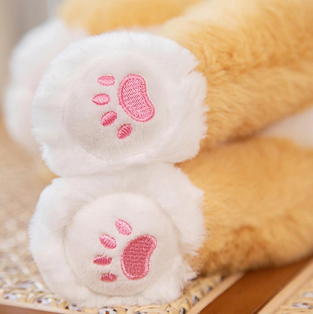 cuddly cat plush perfect for snuggling or cozying perfect as a birthday gift for 50cm soft Soothing and Soft, fluffy, pillow, up. Yellow, kids.