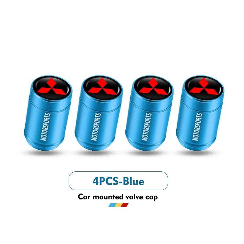 

4PCS Car Motorcycle Valve Caps for Mitsubishi All Models Eclipse Cross ASX Mirage Tire Stem Air Cover Universal Accessories синий