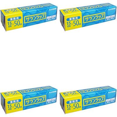 Handelsübliche Frischhaltefolie BOX-Typ 15 cm x 50 m [Großbestellung] [Zur Verwendung] [x4 Stück]