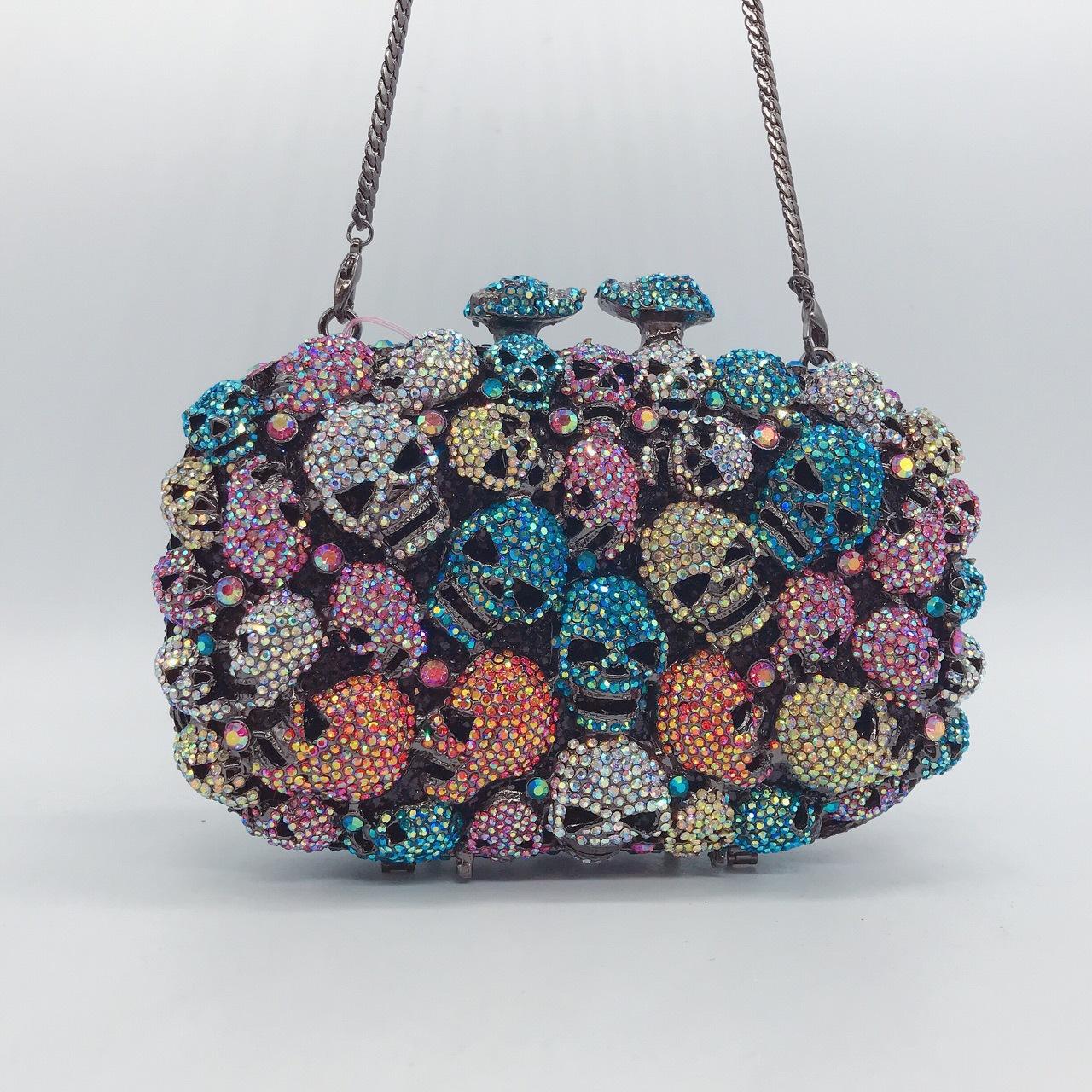 

Diamond-encrusted dinner bag style banquet full of diamonds clutch bag empty crystal women s bag clutch чёрный