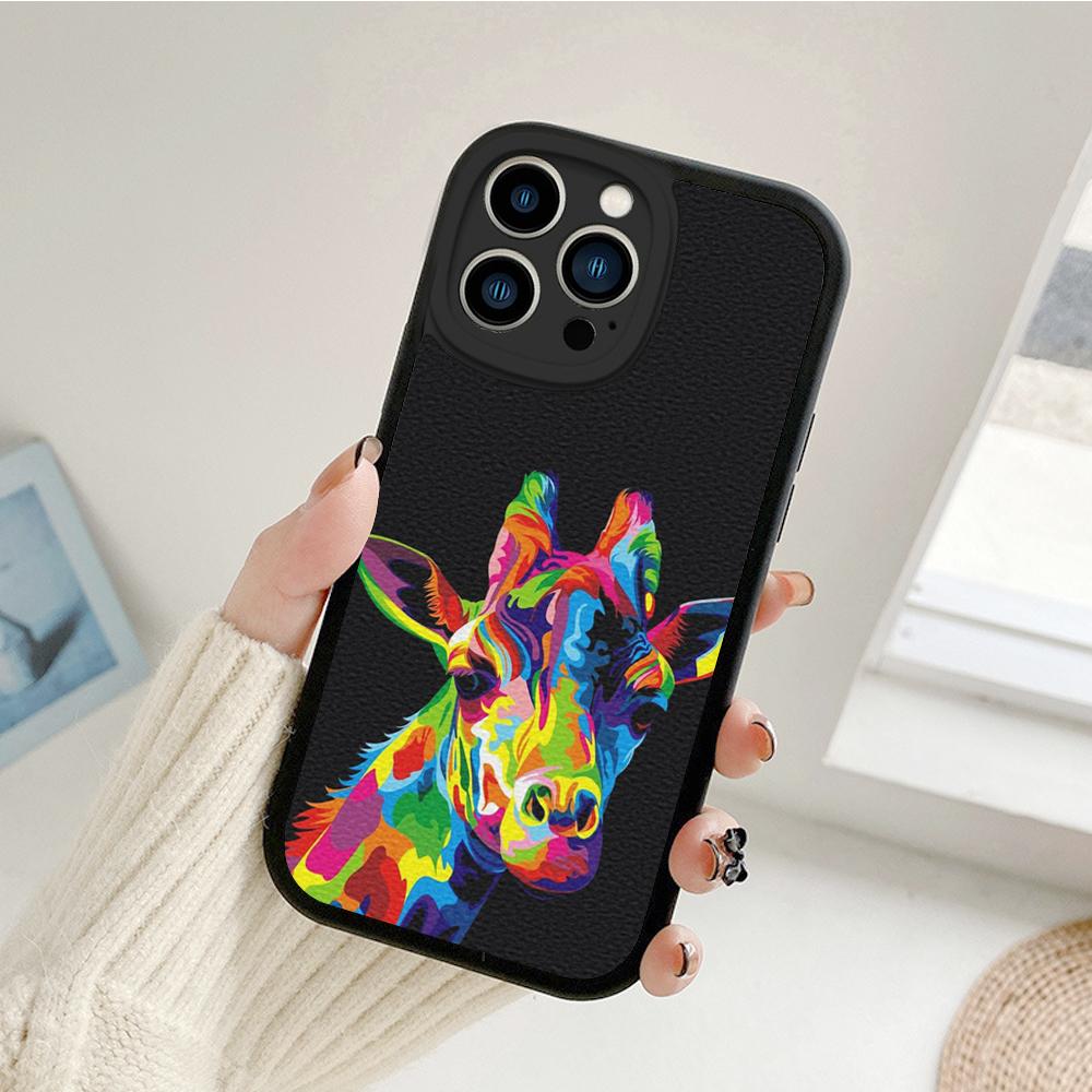 

Чехол для телефона в стиле акварельной живописи жирафа для Iphone 14 13 11 12 Pro MAX 13 MiNi 7 8 plus X XS XR, защитные чехлы из овечьей кожи iphone 14 Promax