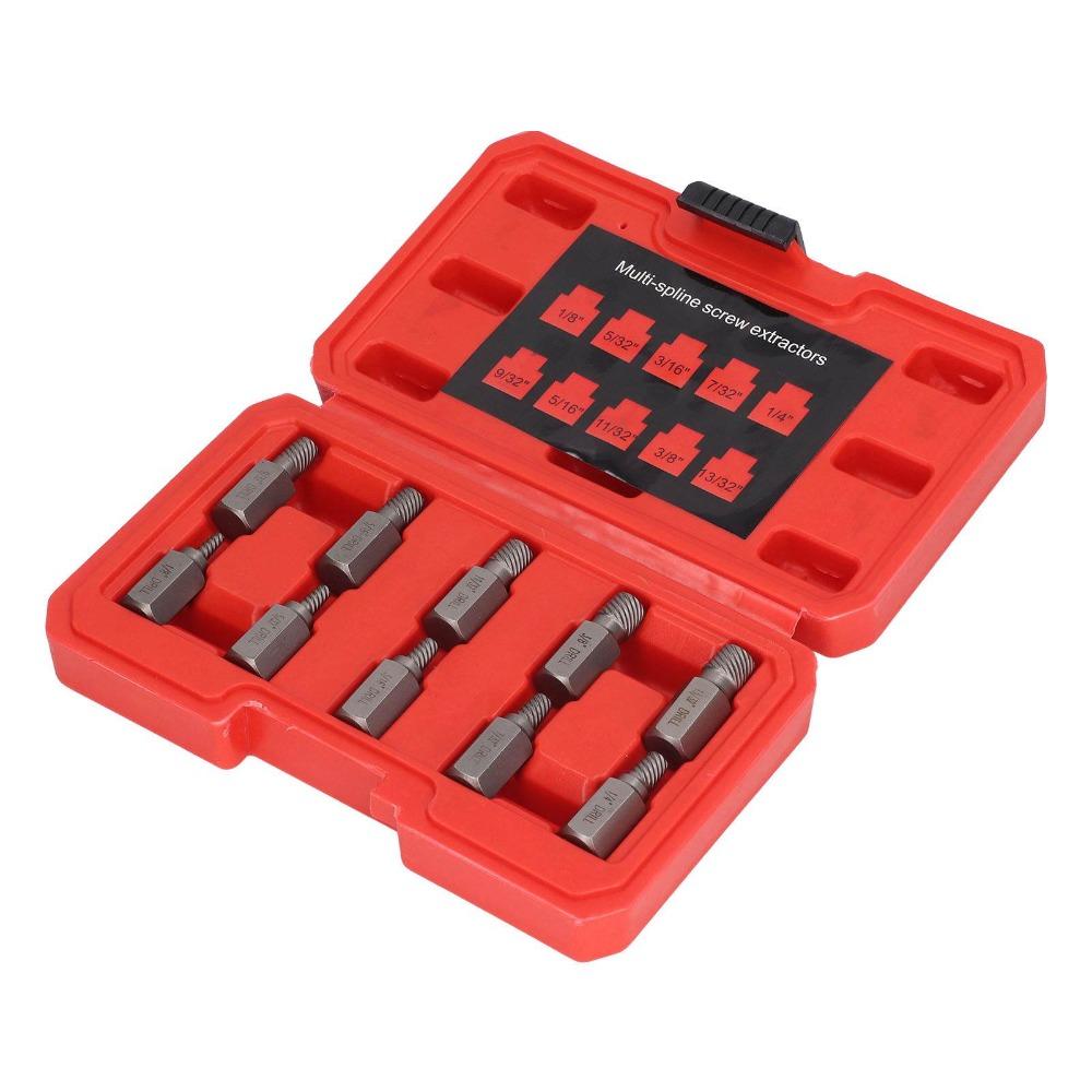 10pcs Left Spiral Design Broken Screw Removal Tool Bolt Extraction Tool  For Stripped Screws
