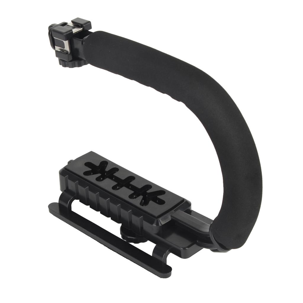 Camera Handheld Stabilizer ABS Sponge Adjustable Angle U Shaped 3 Hot Shoe Handheld Stabilizer for