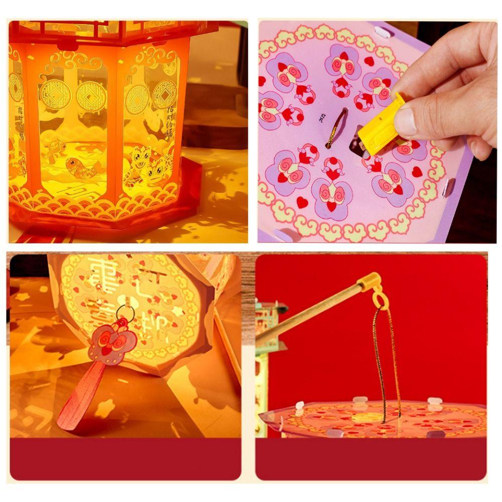Handmade Projection Lantern Chinese Style Portable Luminous Lantern  Lunar New Year