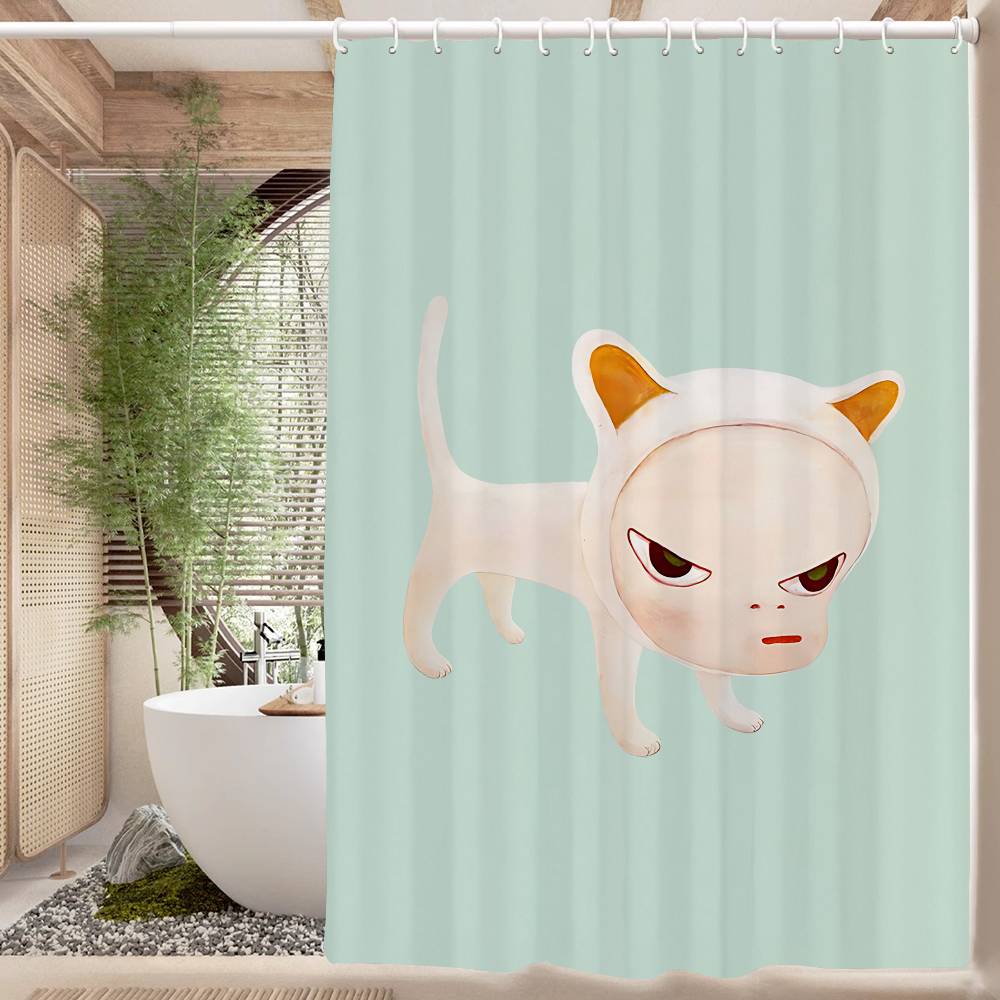 Yoshitomo Nara 1pc Shower Curtain Polyester Waterproof Shower Curtain Bathroom Partition Curtain Decoration Accessories