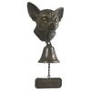 Dog Head Resins Statue Doorbell with Welcome Sign Farmhouses Entryway Wall Hanging Bells Ornament Easy Installation