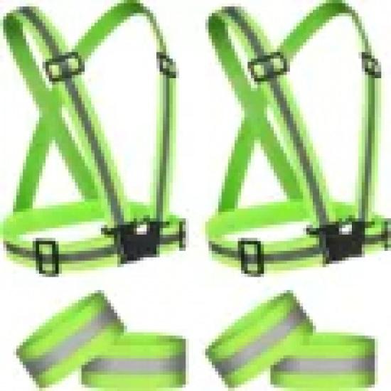 Correas Reflectantes de Alta Visibilidad Seguridad en el Trabajo Nocturno Correr Ciclismo Seguridad Chaleco Reflectante Ajustable Alta Visibilidad Reflectante
