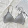Thin shoulder strap French underwear women's small chest deep V-neck triangular cup thin style without steel ring comfortable bra summer