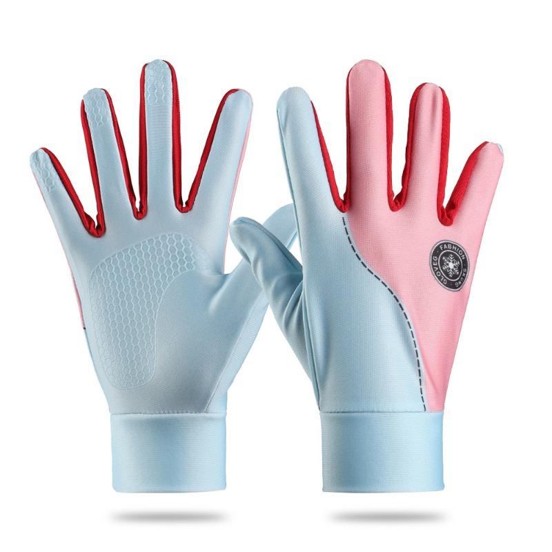 Children's Sunscreen Gloves Boys and Girls Summer Thin Sports Non-slip Full Finger Play Pulley Breathable Riding Gloves