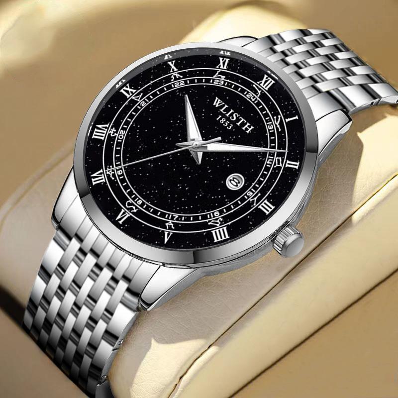Top Brand Fashion Trend Simple Casual Calendar Men's Watch Steel Band Business Quartz Men's Watch