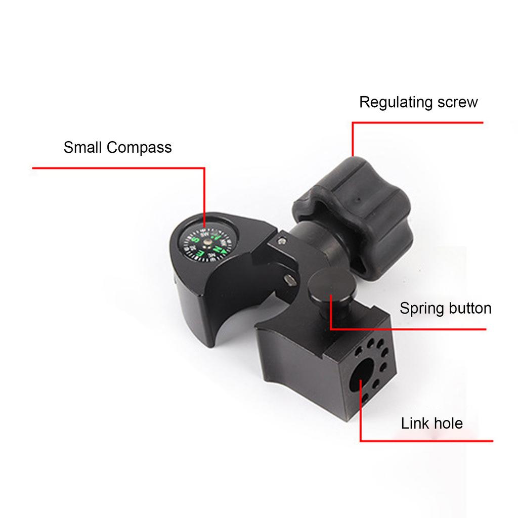 32mm Range Pole Cradle Bracket Aluminum Alloy Universal Portable Data Collector Cradle with Compass for GPS Surveying