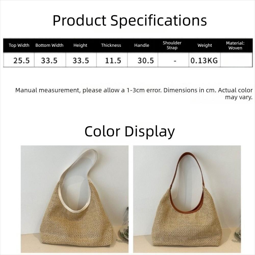 Popular Hand-Held Woven Bag Fashionable Stylish Beach Straw Bag Large Capacity Vintage Woven One Shoulder Tote Bag Beach Travel