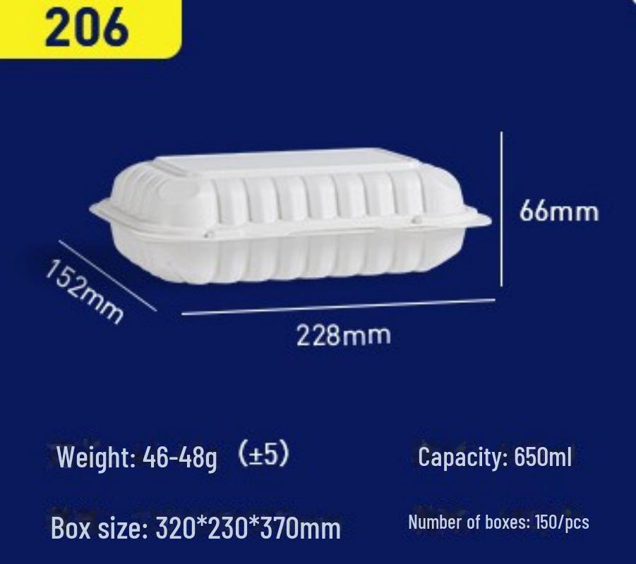 Biologisk nedbrytbar hvit engangs hamburgerboks i amerikansk stil - enkeltroms PP hurtigmatbeholder for takeaway