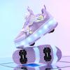 Children's Pulley Shoes 2025 Summer New Cute Fun Cartoon Girls Skates Four-wheel Mesh Sports Roller Skating Shoes