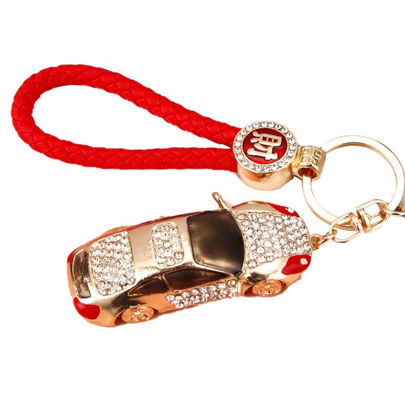 Stunning Rhinestone Car Model Keychain Elegant Metal Keyring Perfect For Gifts And Accessories