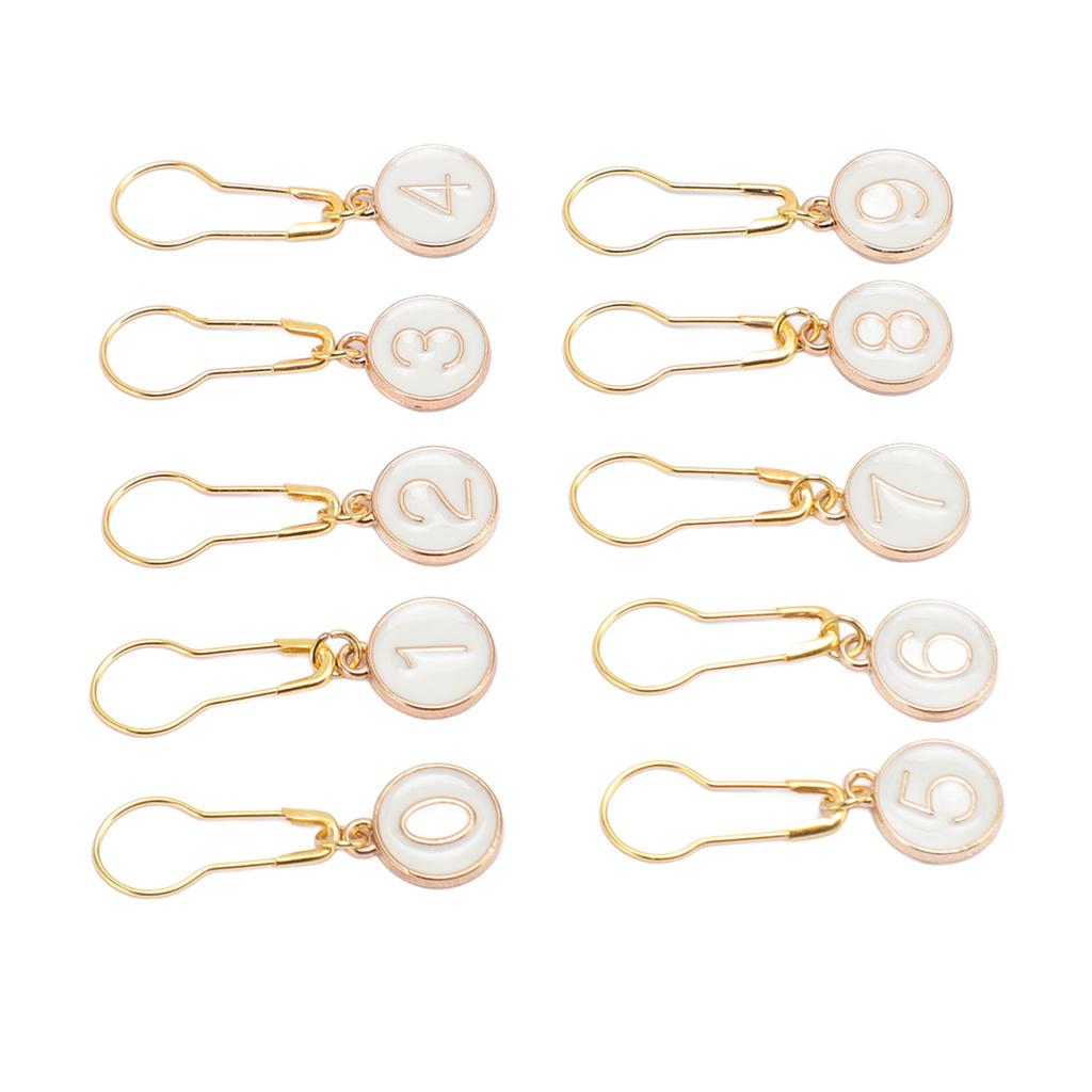 10Pcs Metal Stitch Marker Number 0‑9 Removable Crochet Stitch Markers Locking Stitch Marker for