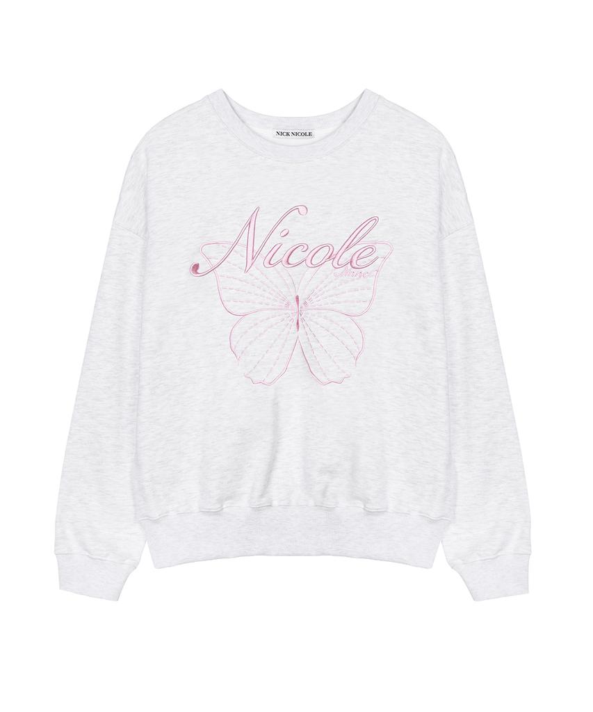 NICK&NICOLE Nicole Butterfly Sweatshirt_Melange Light Pink