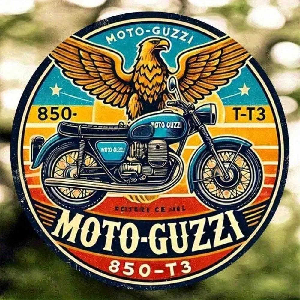 

Retro 8 Inch Round Aluminum Metal Wall Sign Motorcycle Garage Decor Vintage Man Cave Pub Plaque різнокольоровий