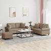 Vidaxl 3-Cz. Living Room Set with Cushions, Cappuccino, Eco-Leather