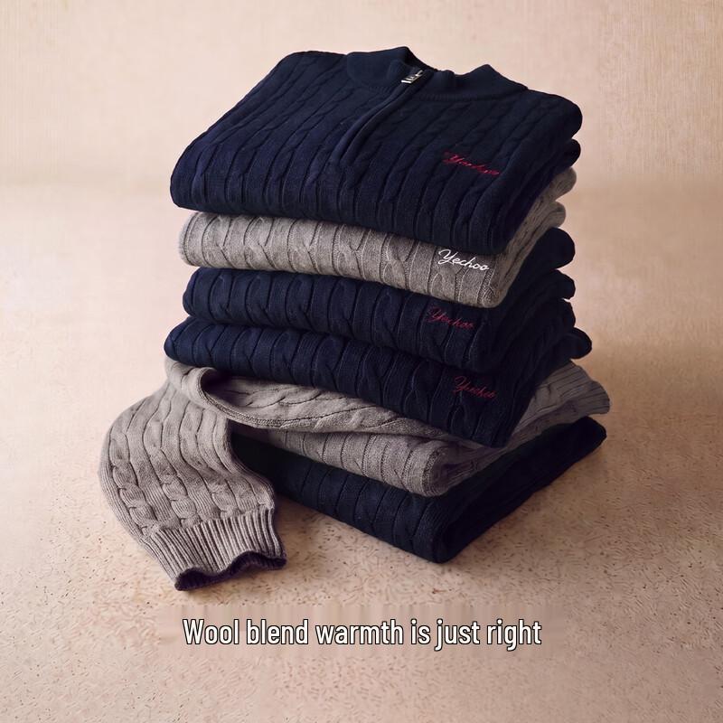 YEEHOO Children's Casual Wool-Blend Mock Neck Knit Sweater