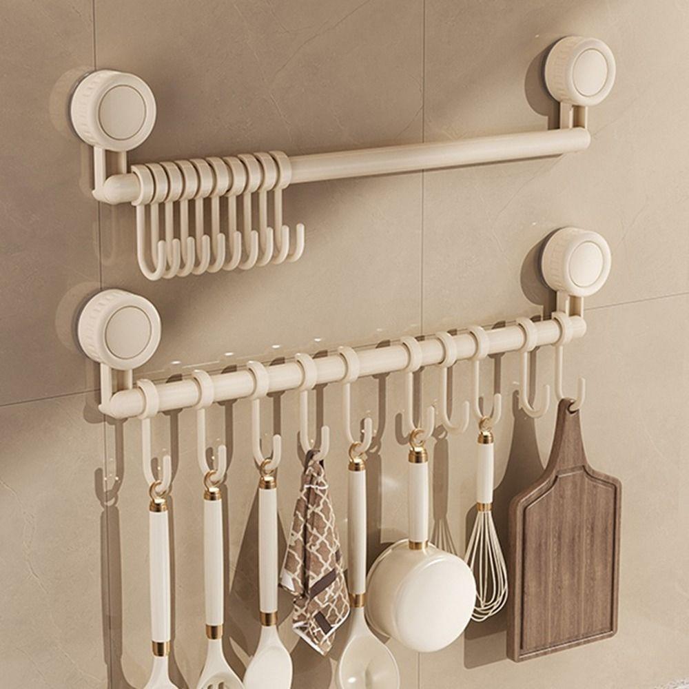Adjustable Suction Cup Kitchen Hook 10 Hooks Shovel Storage Rack  for Home