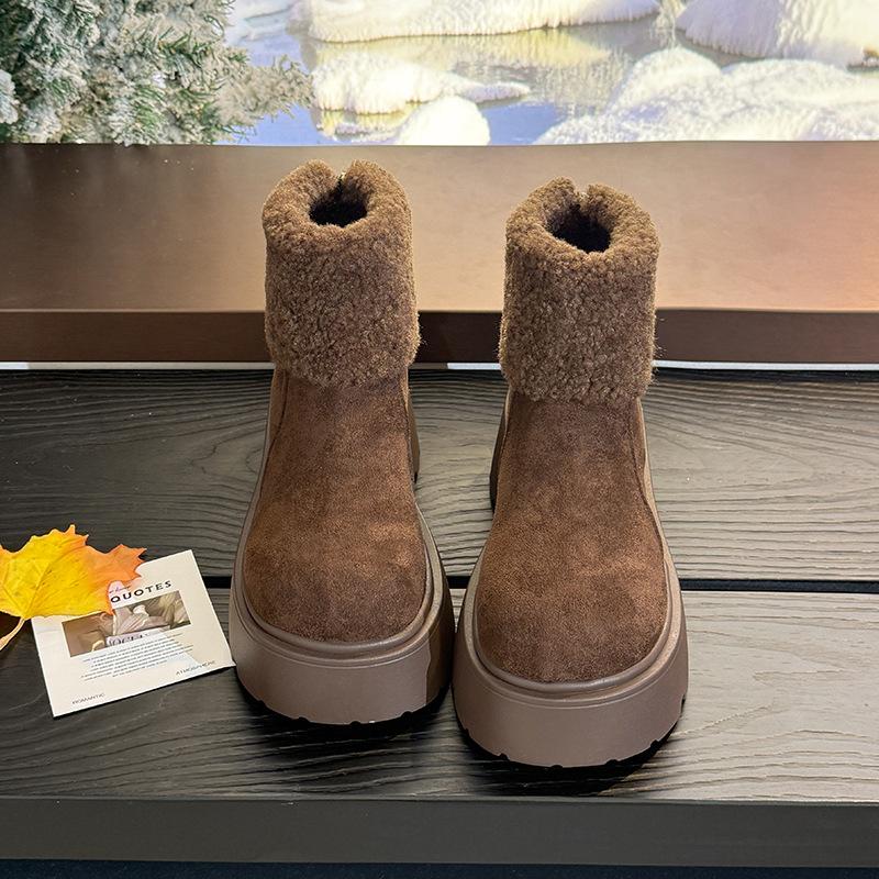 Women's Elastic Thick-soled Winter Fur One Warm Cold Padded Snow Boots Non-slip Wear Casual Sports Cotton Boots