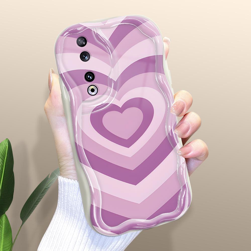 Cute Cartoon Pattern Cream Texture Casing Wavy Edge Soft Silicone Cover Phone Case for Huawei Honor Infinix Tecno iPhone