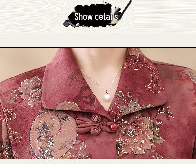 Mom's Spring Thin Jacket - Women's Chinese Style Lapel Shirt for Middle-aged and Elderly