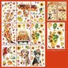 9pcs/pack Thanksgiving Window Stickers Fall Harvest Them PVC Autumn Window Clings Turkey Pattern DIY Maple Leaf Window Stickers