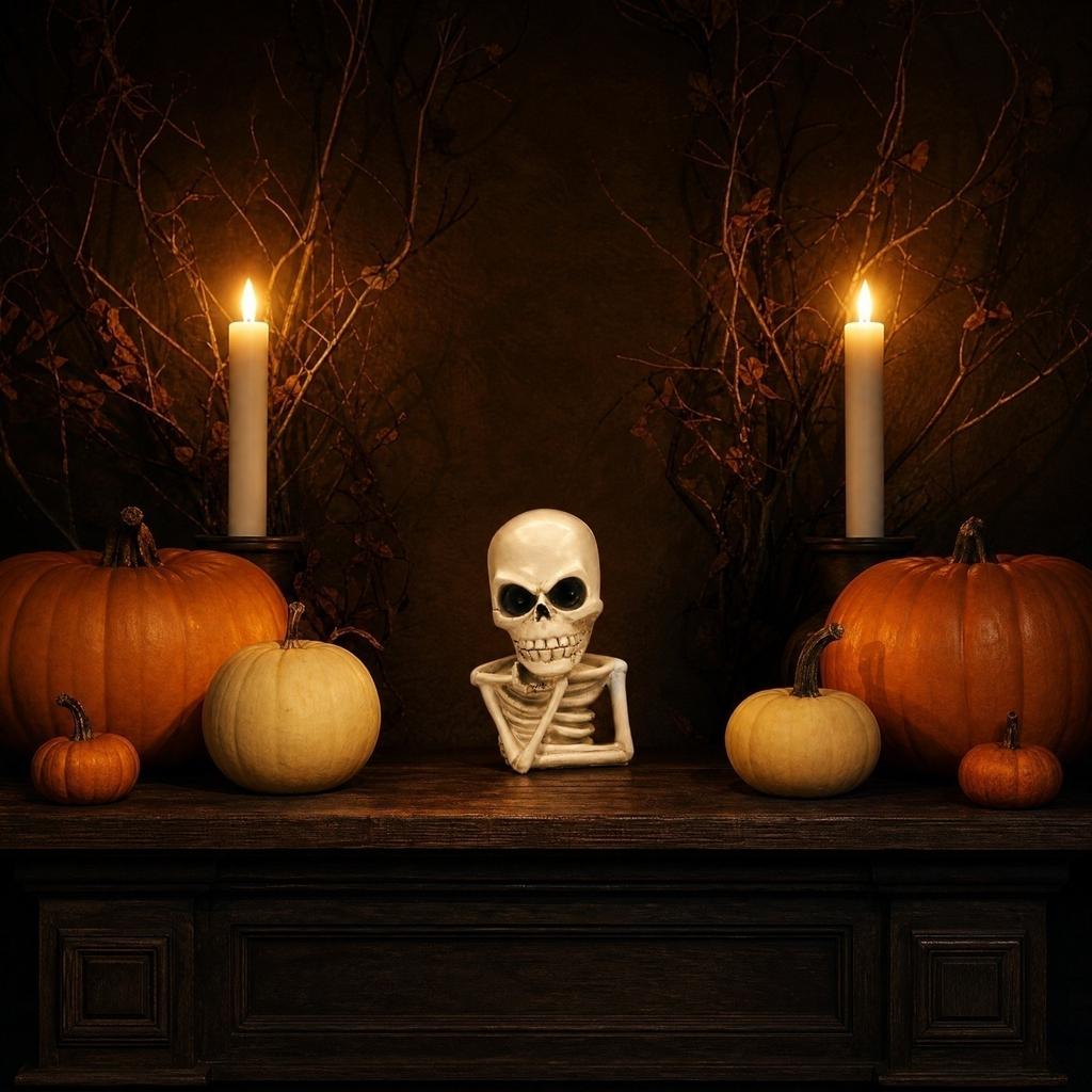 for Home, Skeleton Figurine for Mantel Shelf Table Decor