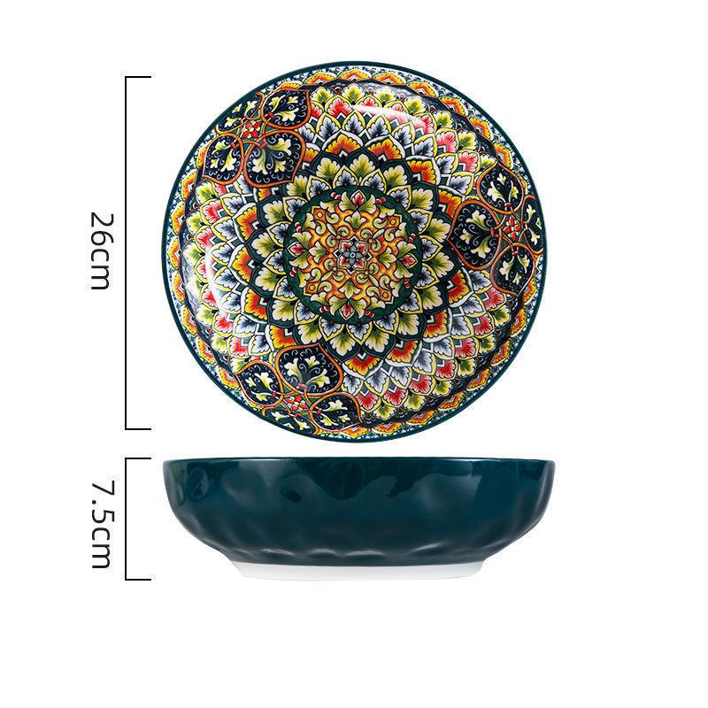 Polnische Keramikteller Haushalts-Kreative Backform Obstsalat Kartoffelpüree Nudelschüssel Kuchenplatte Küchenzubehör