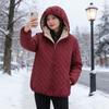 Fashion Solid Color Top Slim Coat Lamb Wool Hooded Close Thick Warm Cotton-padded Jacket Women's Plus-size Casual