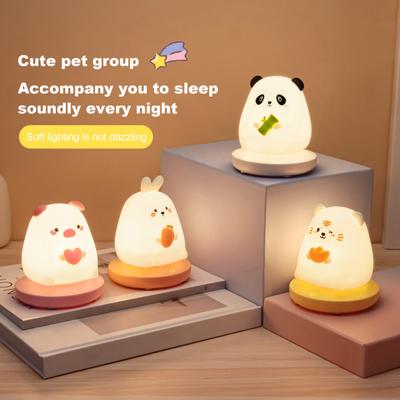 Cartoon Tier Nacht Sanfte Beleuchtung Lampe Freies Flimmern Dimmbare Wiederaufladbare Nacht Lampe Nachttisch Licht Dekoration