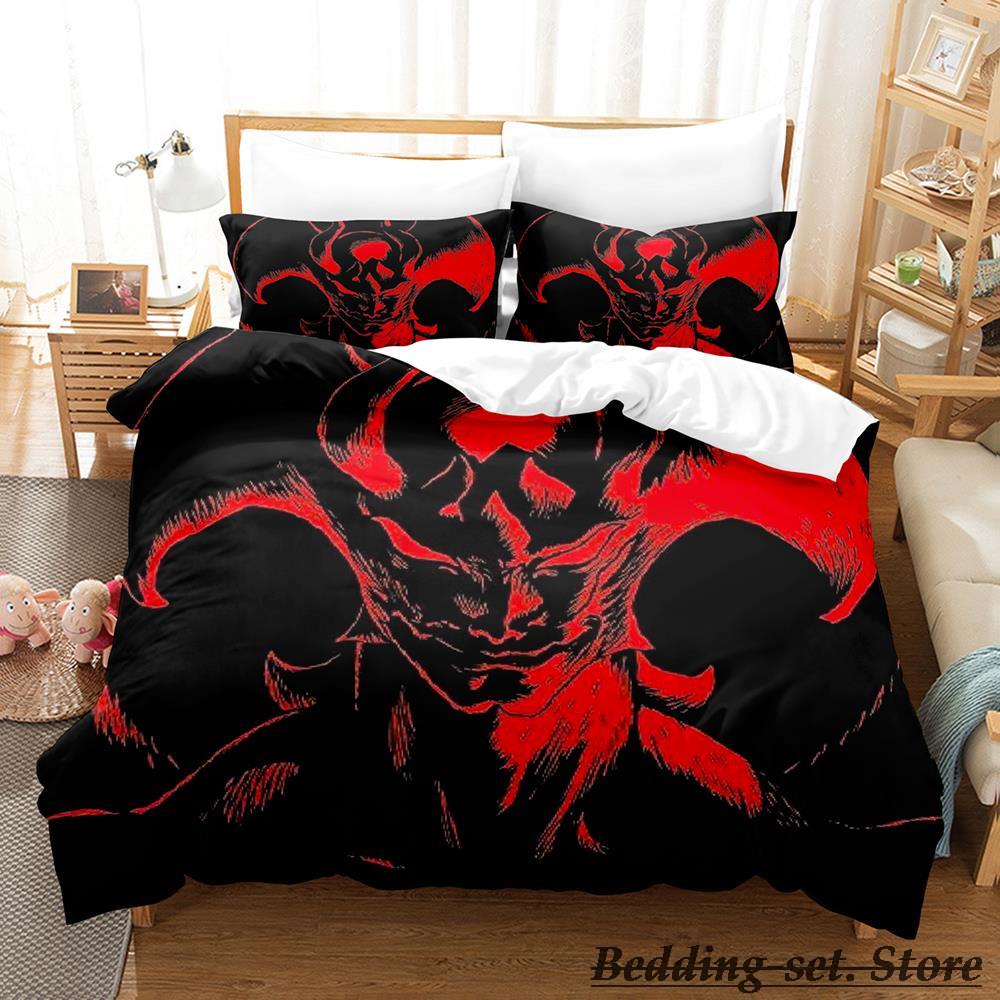 

Devilman Bedding Set Single Twin Full Queen King Size Bed Set Adult Kid Bedroom Duvetcover Sets Anime Parure De Lit Bed EU single(135x200cm)