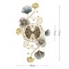 Elegant Ginkgo Leaf Chinese Style Silent Wall Clock for Living and Dining Rooms