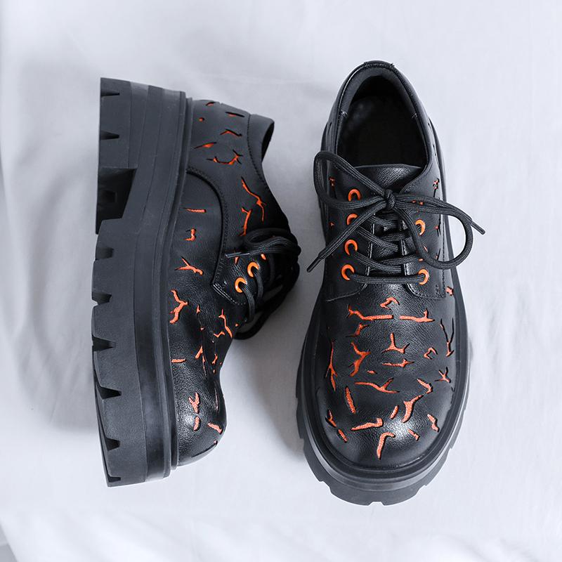 Tjocksulade PU-läder Herr Oxford Skor Bröllopsfest Manliga Formella Klänningsskor Personlighet Business Casual Skor Promenadsko