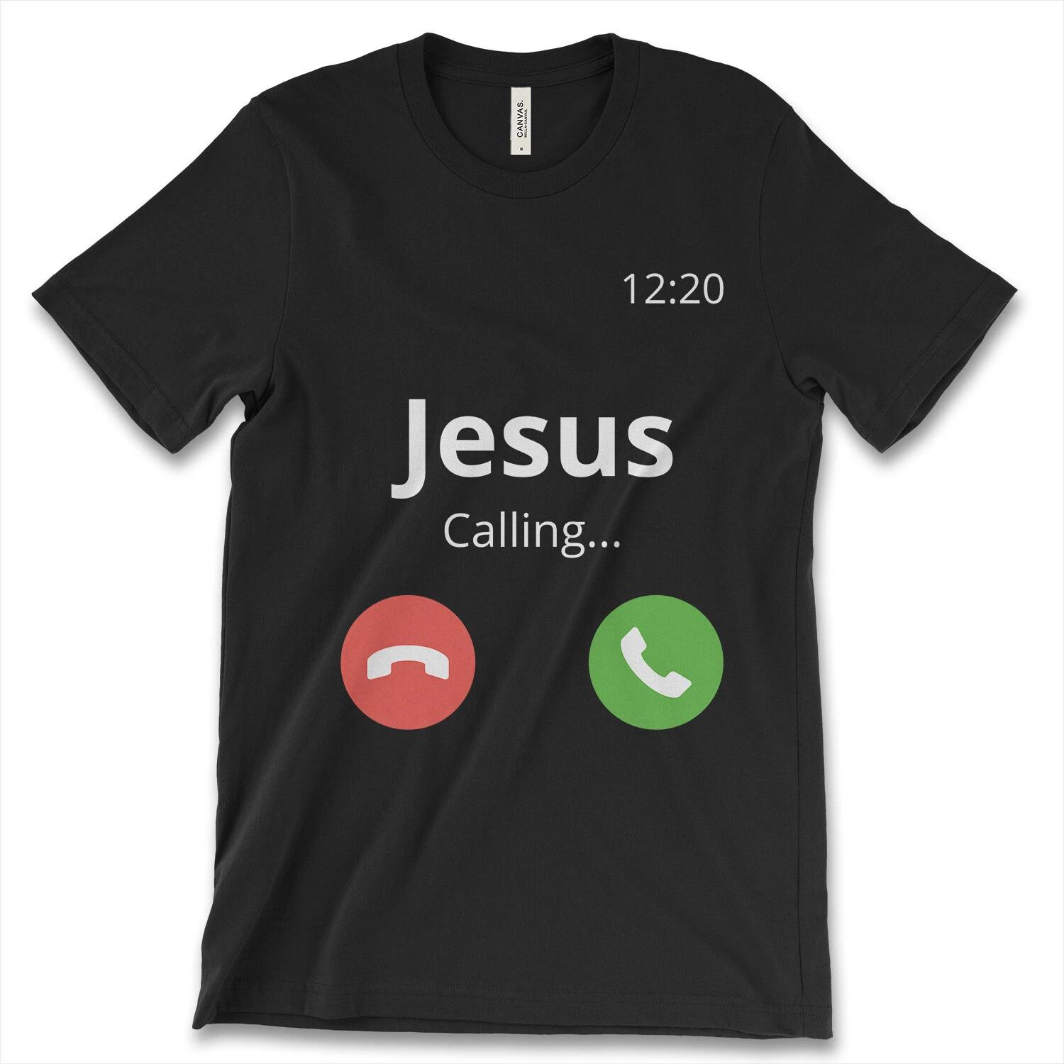 JESUS Calling Accept Or Decline New Men s Shirt Christians Love God Unisex Tees S