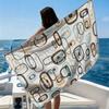 Retro Ovals Beach Towel Ultra-fine Fiber Quick Drying Absorbent Beach Swimming Vacationvacation Essentials Gifts