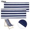 1/2Pcs Beach Chair Cover Beach Lounger Replacement Cloth Polyester Fabric 120x44cm White And Blue Striped Picnic Chairs Cover